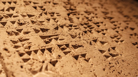Ancient cuneiform script.